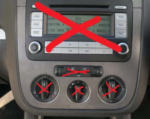 VW Golf 5 Mittelkonsole Blende Abdeckung Radio 1K0858069H Verkleidung edelstahl  (184463)