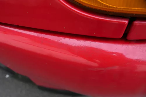 VW Polo 6N Stoßstange vorne 2-geteilte Frontstoßstange rot LP3G Stoßfänger (184675)