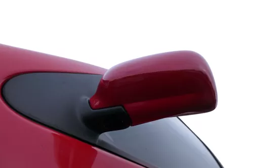 VW Polo 6N mechanisch manuell Spiegel Außenspiegel links rot LP3G (184676)