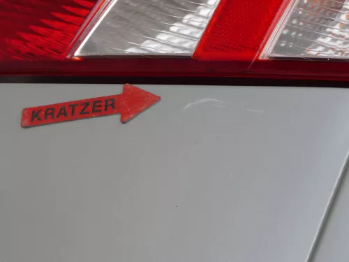 Fabia 6Y6 Schrägheck Heckklappe Kofferraumklappe hinten grau silber LF7T Scheibe (184854)