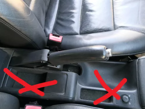 Audi A6 4B Handbremse Feststellbremse schwarz Leder Verkleidung Abdeckung