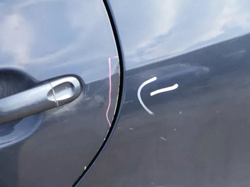 VW Golf Plus 5M Tür hinten links silber blau LC5F - mit Rahmen (185025)