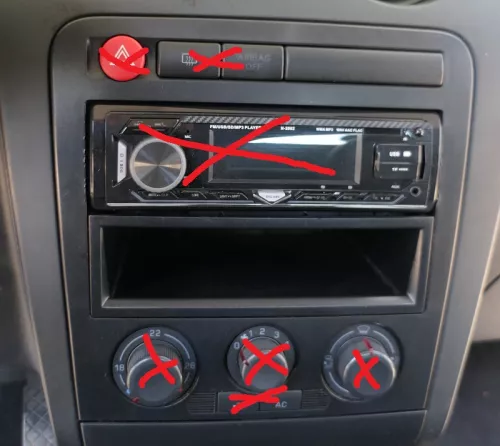 Ibiza 6L Mittelkonsole Verkleidung um Radio Blende Armaturenbrett  schwarz