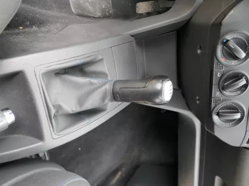 VW Polo 9N 9N3 Schaltknauf Schaltsack Schaltung 6Q1711113G Leder schwarz blaue (185292)