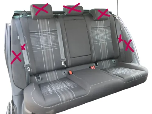 VW Golf 7 5G Sitz Sitze hinten Rückbank Rücksitzbank Lehne Ski durchreiche Gurt
