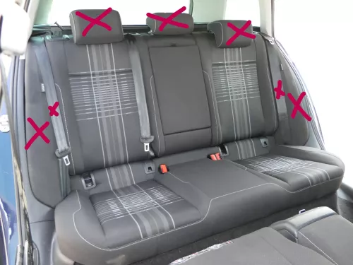 VW Golf 7 5G Sitz Sitze hinten Rückbank Rücksitzbank Lehne Ski durchreiche Gurt
