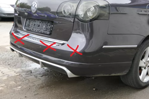 Passat 3C Kombi hinten Lippe Heckansatz Spoiler unten braun LC8Z  CSR-HA050