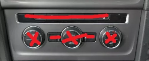 VW Golf 7 5G Rahmen Blende Abdeckung Lüftung um Klimabedienteil Heizung rhodium