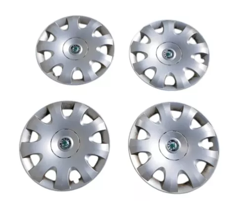 4 Stück Original Skoda Octavia 1Z Radzierkappe Radkappe 15 Zoll 1Z0601147A