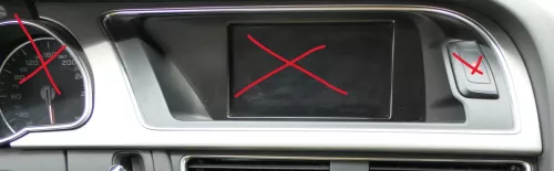 A5 8T Verkleidung um Tacho Abdeckung Dekor grau flex-metallic Rahmen + Rechts