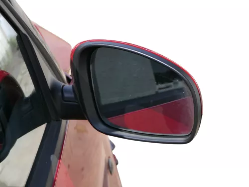 Skoda Fabia 5J mechanisch Spiegel Außenspiegel rechts mit Glas rot LF3K (186439)