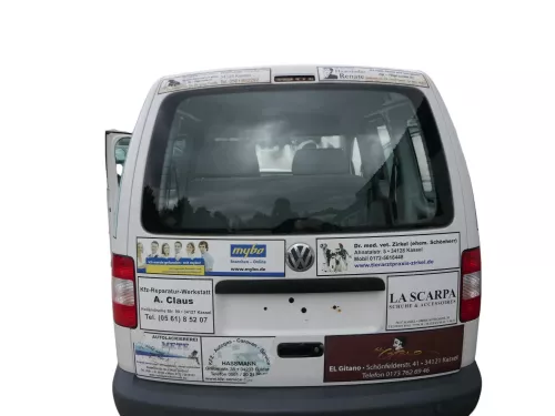VW Caddy 2k Heckklappe mit Scheibe hinten weiß - LB9A OHNE Anbauteile