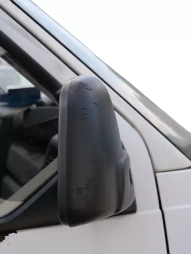 VW T4 mechanisch Spiegel Außenspiegel rechts Glas schwarz 701857508 origi matt (186813)