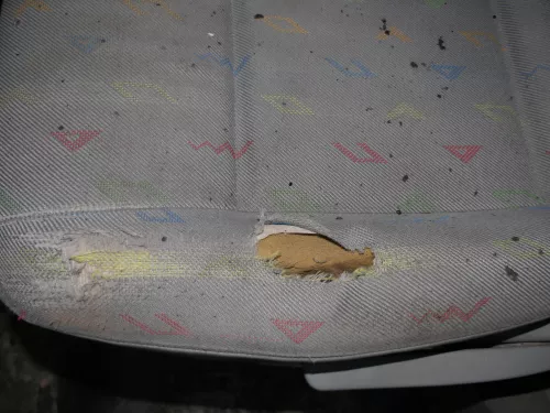 VW T5 Sitz vorne links Fahrersitz grau - ohne Kopfstütze - Armlehne Lehne (186920)