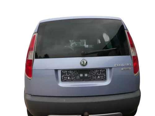 Skoda Roomster 5J Heckklappe hinten Kofferraumklappe mit Scheibe blau LF5Y