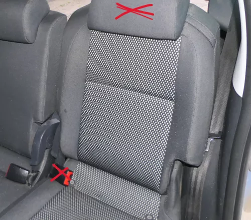 Roomster 5J Sitz Rückbank Rücksitzbank Lehne hinten links onyx silber