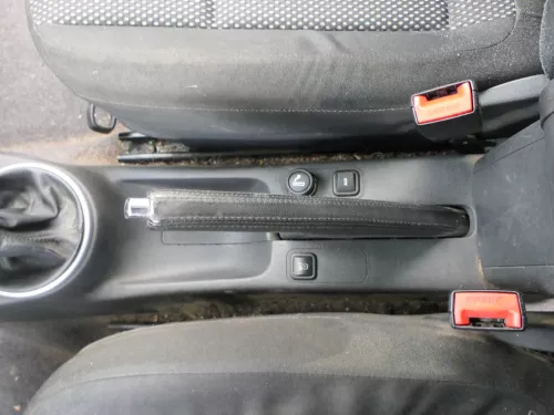 Skoda Roomster Handbremse Feststellbremse Leder schwarz Handbremshebel