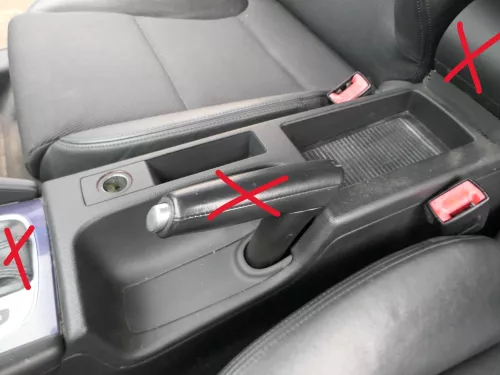 Audi A3 8P Mitteltunnel hinten Verkleidung um Handbremse Konsole - schwarz