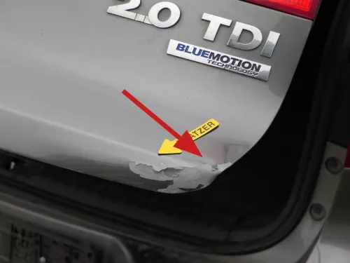 VW Tiguan Heckklappe hinten Kofferraumklappe mit Scheibe grau LD7R (200550)