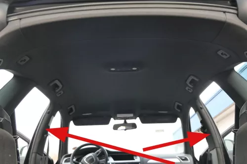 2x A4 8K B-Säulen Verkleidung rechts + links vorne Abdeckung oben schwarz