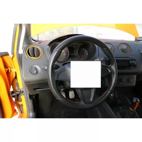 Seat Ibiza 6J Lenkrad 6J0419091M schwarz orange Nähte (200677)