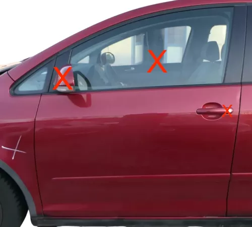 VW Golf Plus 5M Türblatt Tür vorne links Fahrertür rot LA3X  -Türblatt +Rahmen