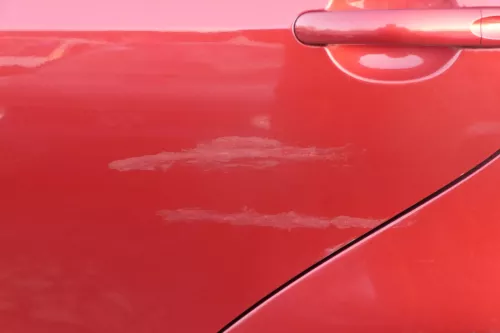 VW Golf Plus 5M Tür hinten links silber rot LA3X - mit Rahmen (200963)