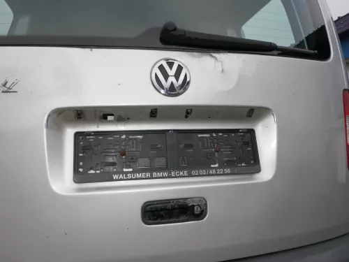 VW Caddy 2k Heckklappe mit Scheibe hinten silber LA7W -OHNE Anbauteile (201007)