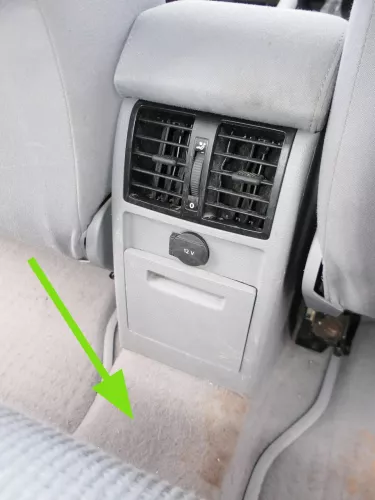 VW Caddy 2k Teppich Innenraumteppich Innen hinten Boden Bodenbelag grau (201029)