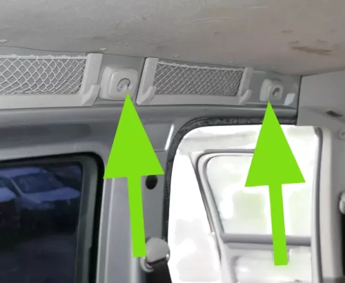 VW Caddy 2K Halter Aufnahme für Hundegitter Trenngitter Gitter Netztrennwand