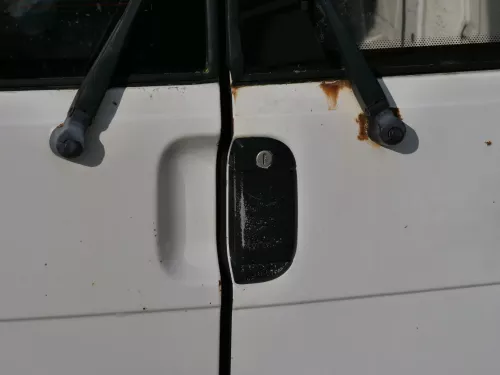 VW T4 Flügeltür Klappe hinten links weiß R902 mit Scheibe (201143)