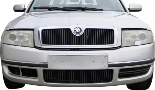 Skoda Superb 3U Stoßstange vorne Frontstoßstange silber LF7T