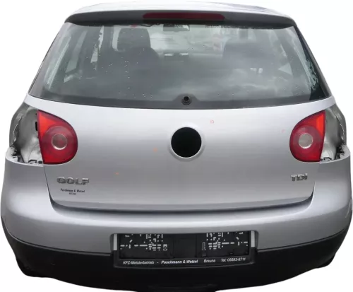 VW Golf 5 V Heckklappe hinten Kofferraumklappe mit Scheibe silber grau LA7W Sil