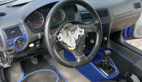 Golf 4 Bora Mitteltunnel Becherhalter Lüftungsdüse Dekor blau ++ selbst lackiert