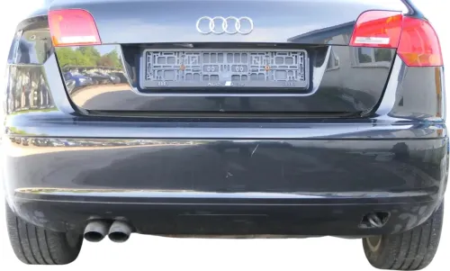 Audi A3 8P Stoßstange Stoßfänger hinten 4/5-Türer schwarz LZ9Y Doppelrohr S-line