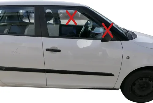 Fabia 5J Limousine Tür vorne rechts Beifahrertür weiß LF9E  - ohne Anbauteile