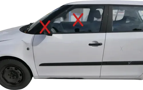 Fabia 5J Kombi + Limo Tür vorne links Fahrertür - weiß LF9E -ohne Anbauteile