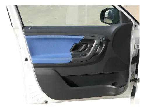 1x Skoda Fabia 5J Türverkleidung Verkleidung Tür vorne links Griff Öffner blau (202347)